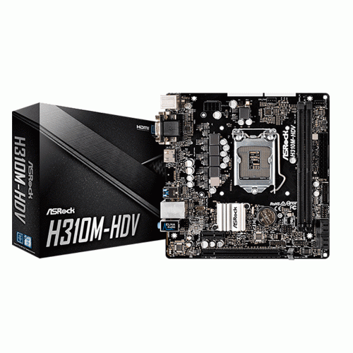 [Б/У] Материнская плата ASRock H310M-HDV | LGA1151v2 (Не работает LAN)