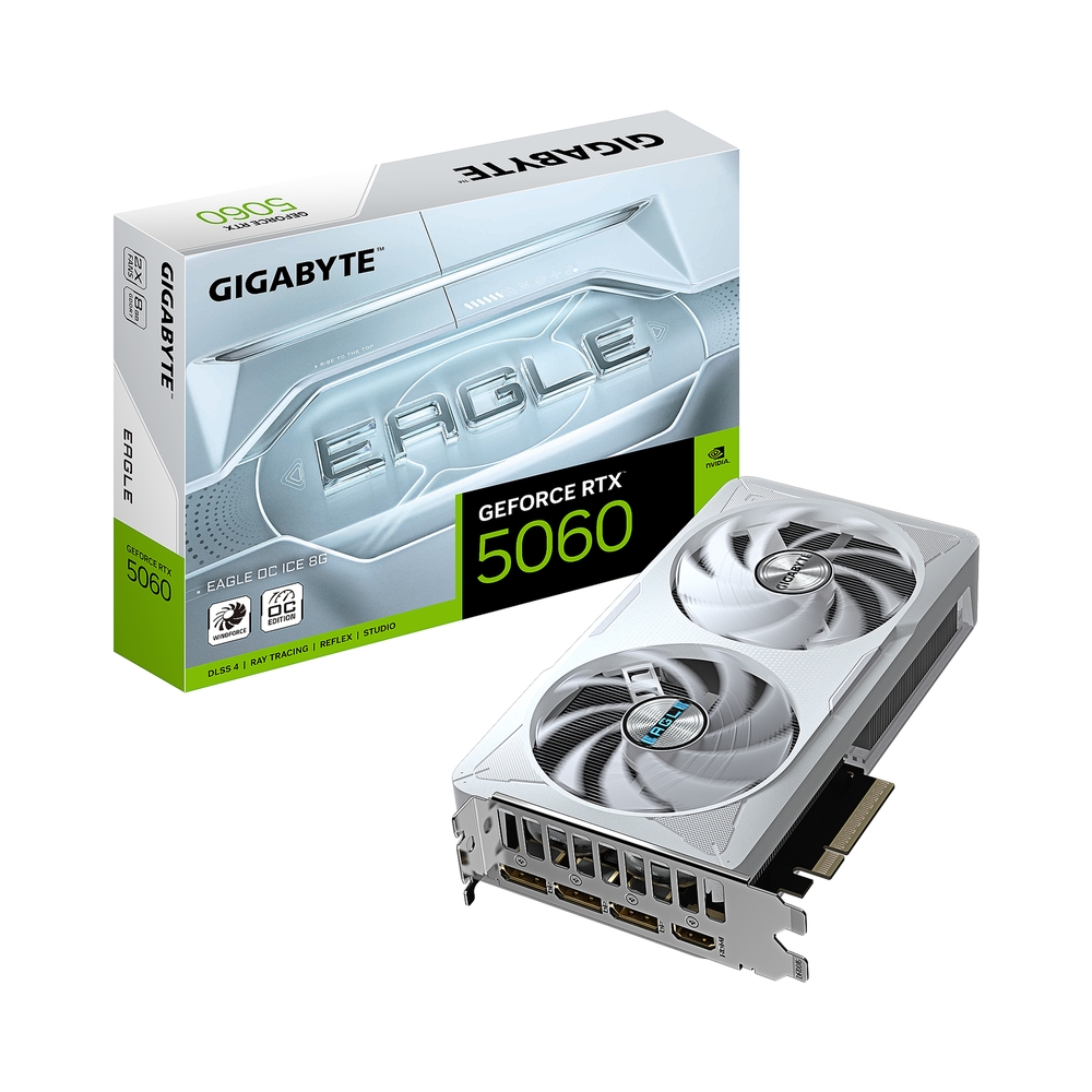 Видеокарта GIGABYTE GeForce RTX 5060 EAGLE ICE OC [GV-N5060EAGLEOC ICE-8GD]