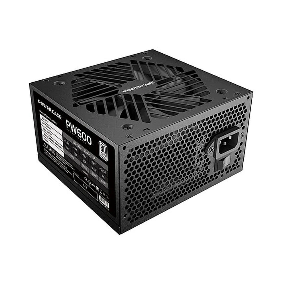 Блок питания Powercase PW600 (80 Plus, ATX 2.31, 600W, APFC, DC-DC, 120mm Fan) / PS-600W-DC