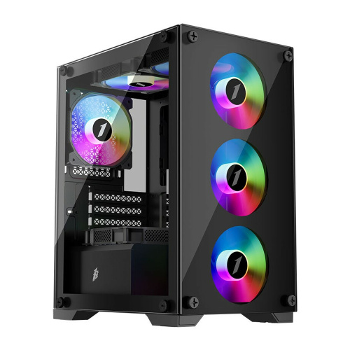 Корпус 1STPLAYER Firebase X2-M mATX / 4x120mm LED