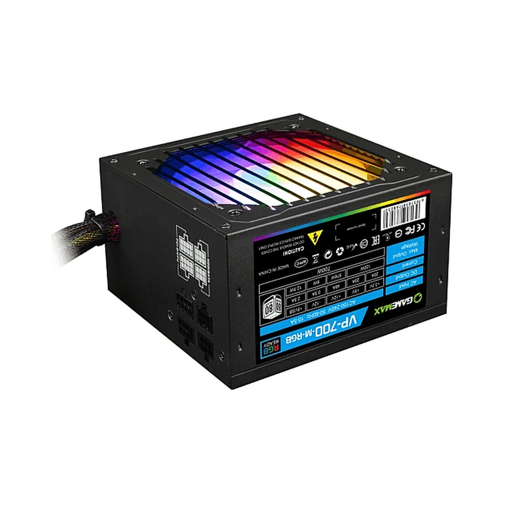 Блок питания GameMax VP-700-RGB 80+ ATX 700W, Ultra quiet