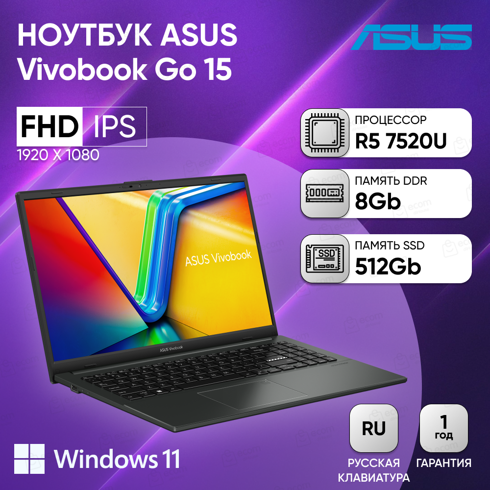 Asus vivobook go e1504fa bq718w 90nb0zr2 m01630