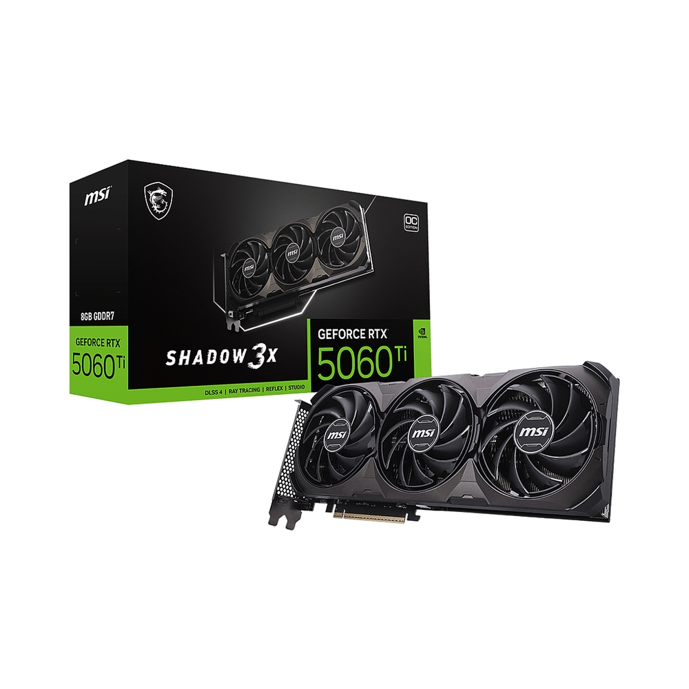 Видеокарта MSI GeForce RTX 5060 Ti SHADOW 3X OC CLASSIC [RTX 5060 Ti 8G SHADOW 3X OC CLASSIC]