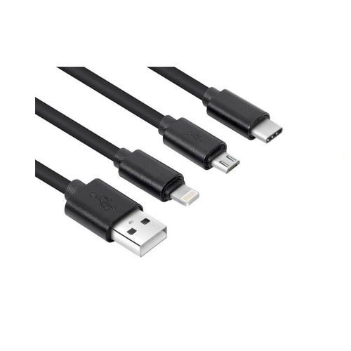 Кабель USB 6 в 1 (Lightning, MicroUSB, Type-C 1.2м, плетеный)