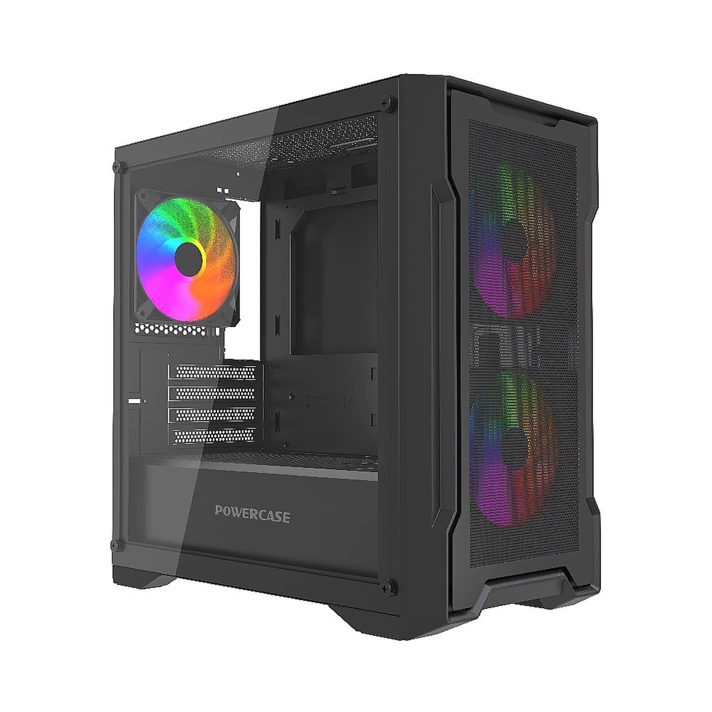 Корпус Powercase Mistral Micro X3B ARGB, чёрный