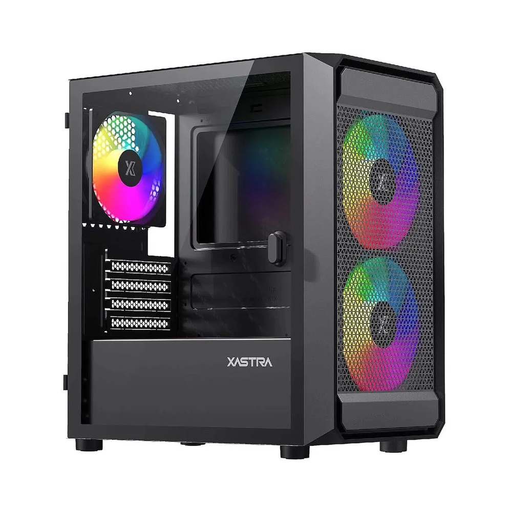 Корпус XASTRA A303M 3ARGB WH [A303M-2FC14A-1FC12A-D-WH], черный