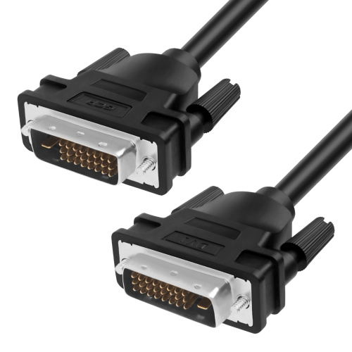 Greenconnect Кабель DVI-D 1.0m, черный, 28/28 AWG, DVI/DVI, 25M/25M