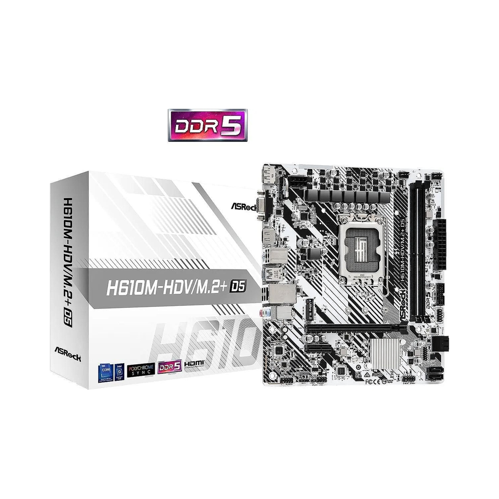 Материнская плата Asrock H610M-HDV/M.2+ D5