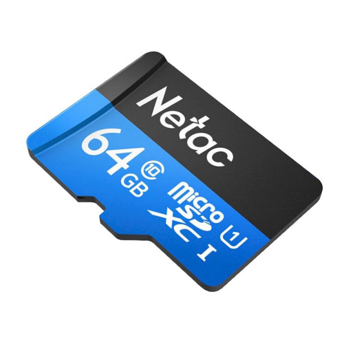 Флеш карта microSDHC 64GB Netac P500 (с SD адаптером) 80MB/s