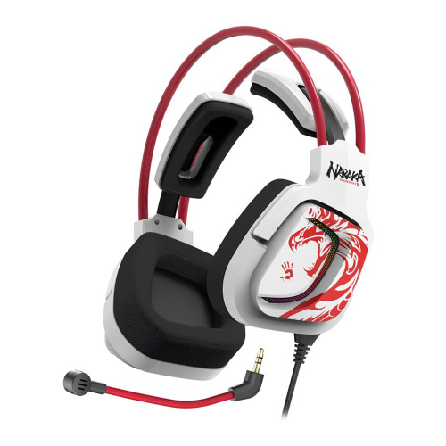 Наушники с микрофоном A4Tech Bloody G575 Naraka белый/красный 2м