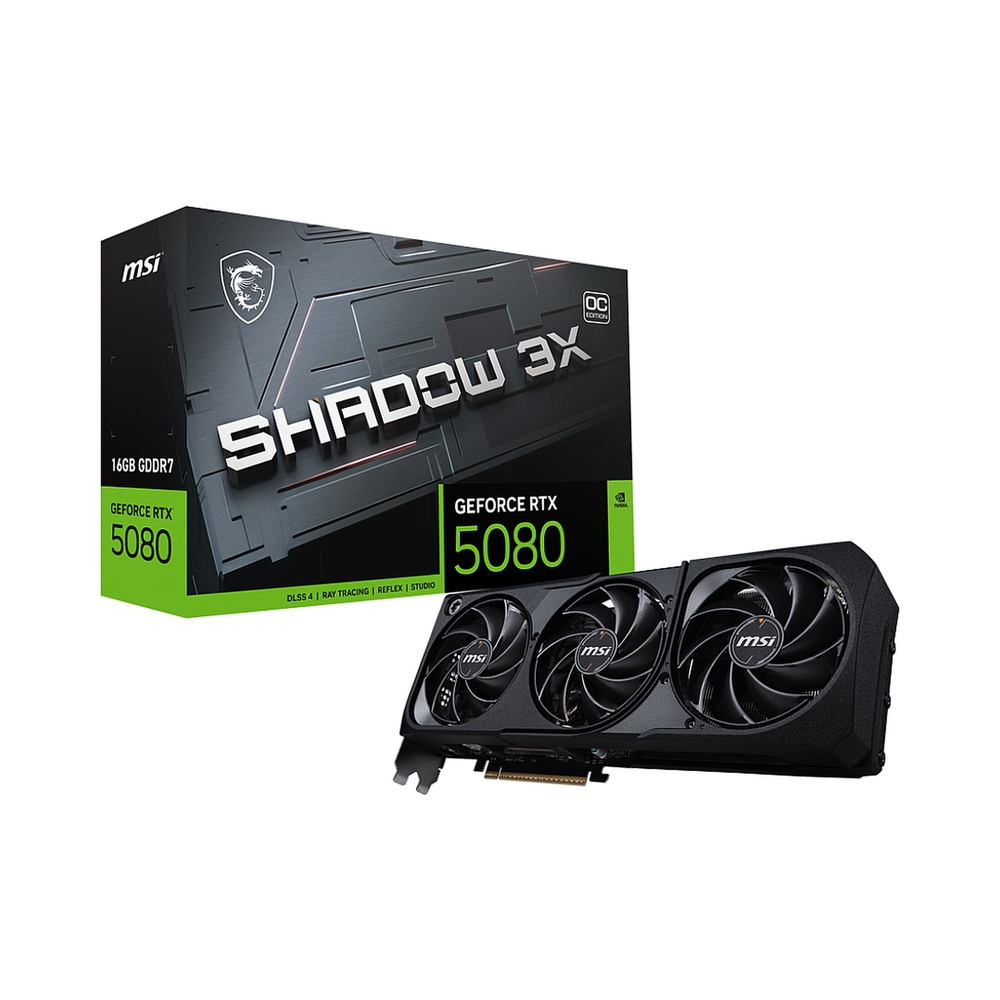 Видеокарта MSI GeForce RTX 5080 SHADOW 3X OC [RTX 5080 16G SHADOW 3X OC]