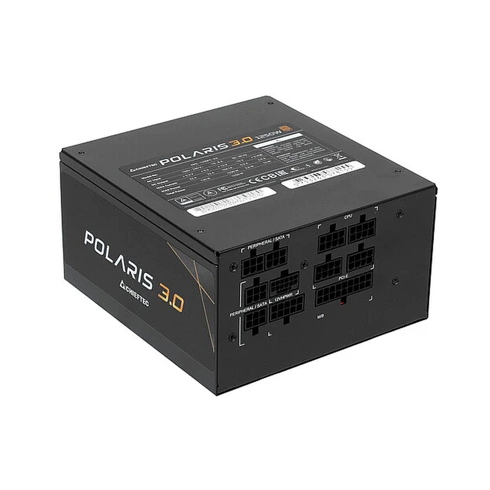 Блок питания Chieftec Polaris 3.0 PPS-1250FC-A3 (ATX 3.0, 1250W, 80 PLUS GOLD, Active PFC, 140mm fan, Full Cable Management, Gen5 PCIe) Retail