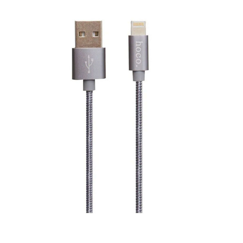 Кабель USB 2.0 hoco X2 текстильная оплетка, AM/Lightning M, матовый, 1м