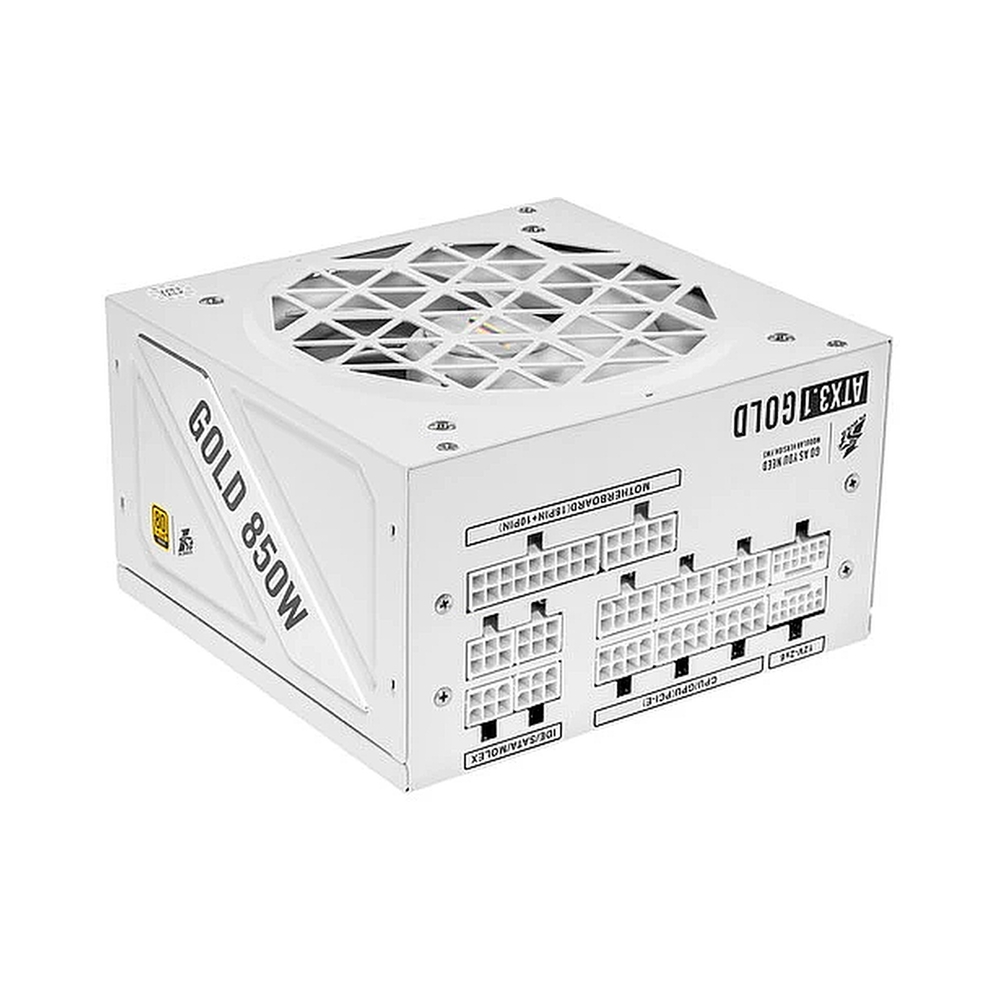 Блок питания 1STPLAYER NGDP Gold 850W White/ ATX 3.0, APFC, 80 PLUS Gold, LLC+DC-DC, 120mm fan, full modular / HA-850BA4-WH