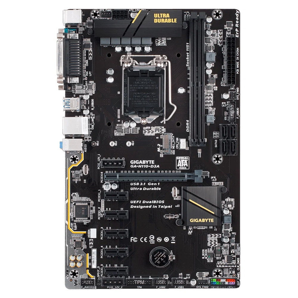 [Б/У] Материнская плата GIGABYTE GA-H110-D3A | LGA1151 — KSKSHOP.RU