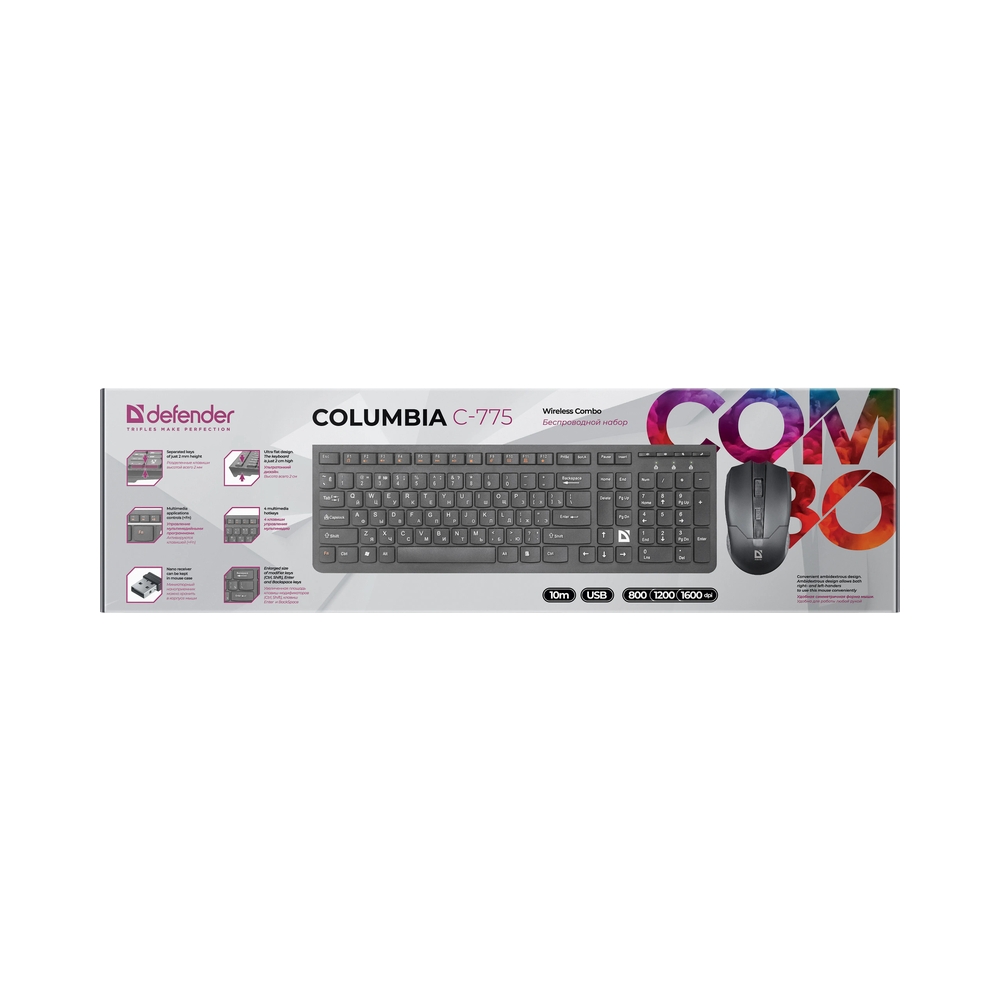 Беспроводная клавиатура + мышь Defender Columbia C-775 — KSKSHOP.RU