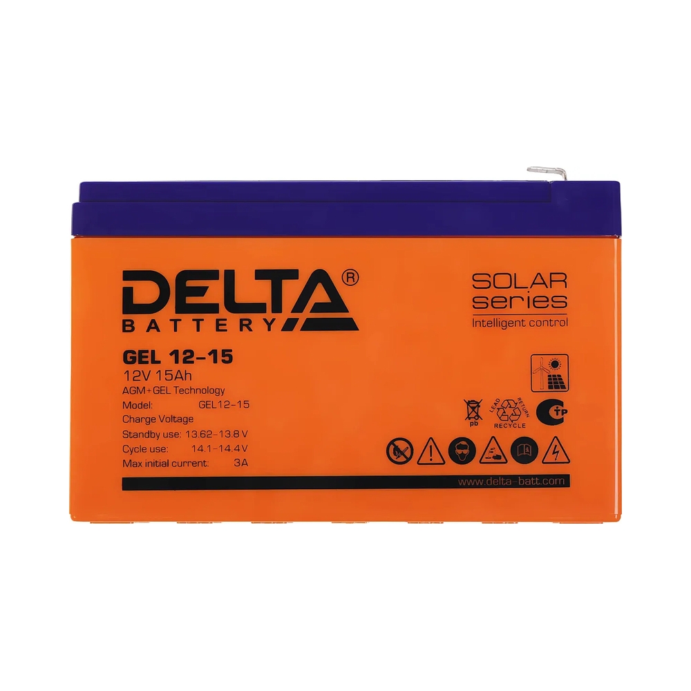 Аккумуляторная батарея Delta GEL 12-15 (12V / 15Ah) — KSKSHOP.RU