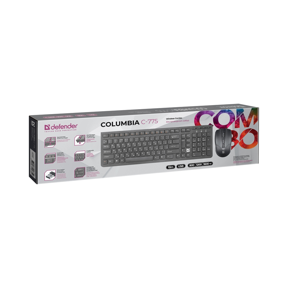 Беспроводная клавиатура + мышь Defender Columbia C-775 — KSKSHOP.RU