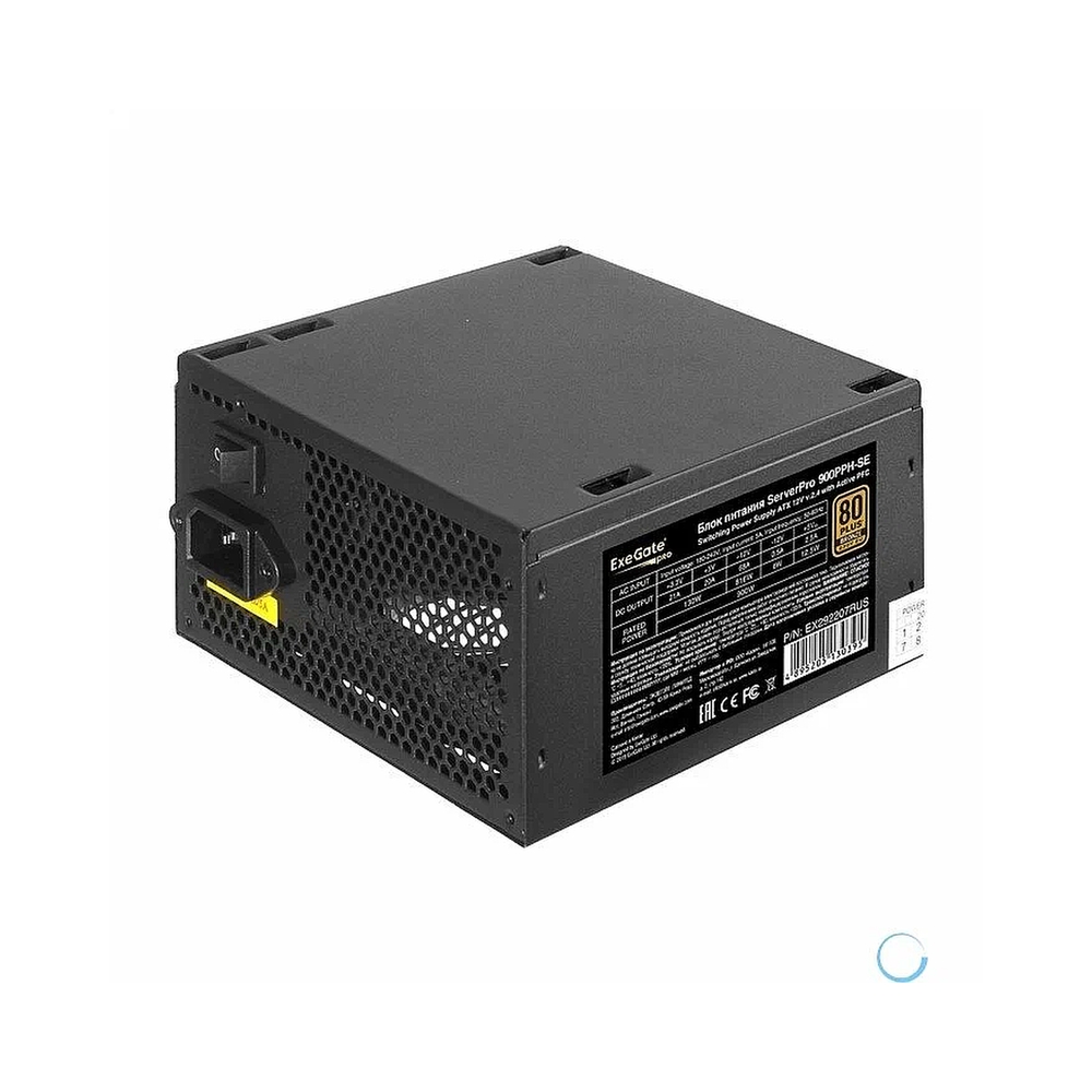 картинка Серверный БП 900W ExeGate EX292207RUS ServerPRO 80 PLUS® Bronze 900PPH-SE (ATX, for 3U+ cases, APFC, КПД 89% (80 PLUS Bronze), 12cm fan, 24pin, 2x(4+4)p, 4xPCI-E, 8xSATA, 4xIDE, box, black) от магазина Одежда+