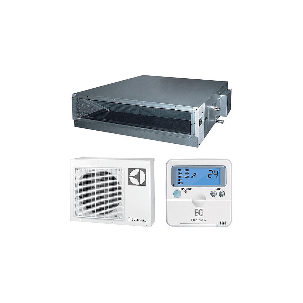 Кондиционер сплит-система канального типа Electrolux EACD-48H/UP4-DC/N8 инвертор, 48000 BTU, 140 м², 38 дБ, охлаждение, обогрев, осушение, серый — KSKSHOP.RU