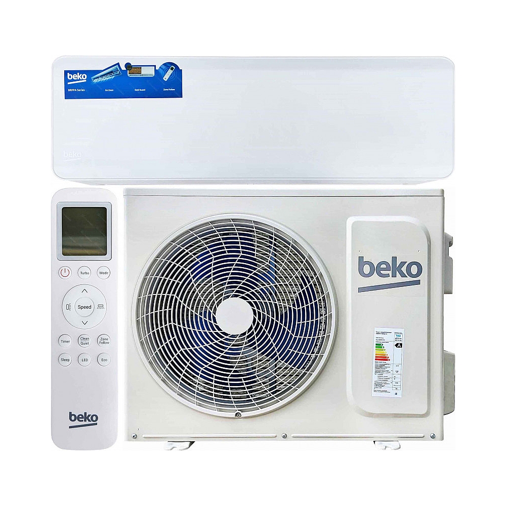 картинка Кондиционер сплит-система Beko SPLIT BRFPA 120/BRFPA 121 12000 BTU, 35 м², 36/42 дБ, охлаждение, обогрев, осушение, белый от магазина Одежда+
