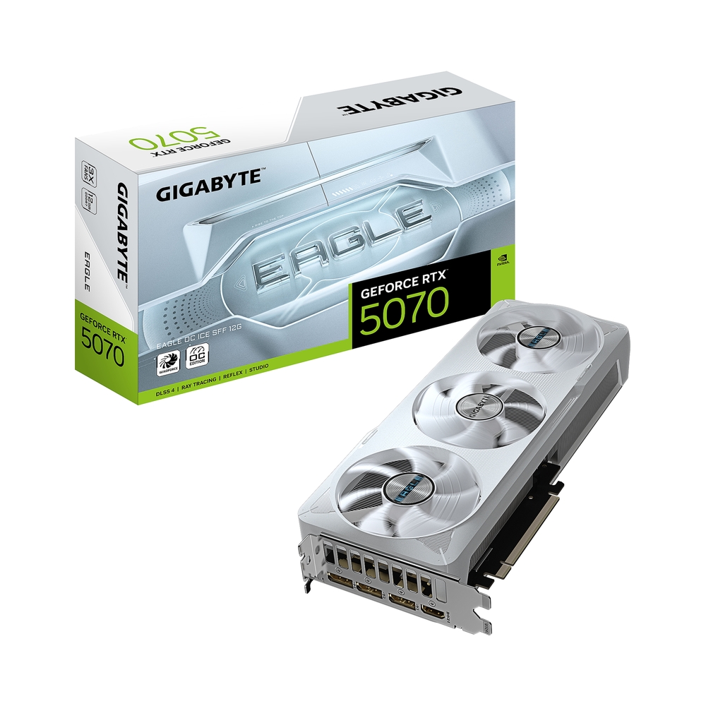 Видеокарта GIGABYTE GeForce RTX 5070 EAGLE OC ICE SFF [GV-N5070EAGLEOC ICE-12GD] — KSKSHOP.RU