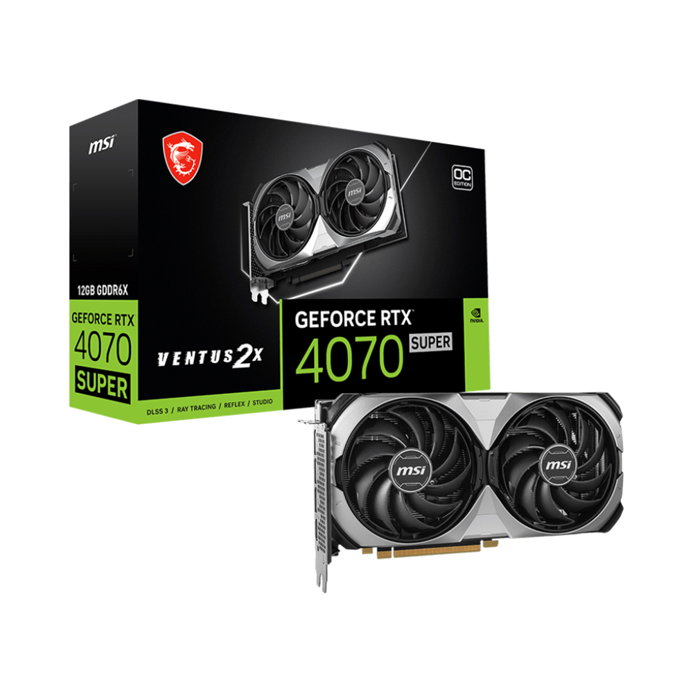 Видеокарта MSI GeForce RTX 4070 SUPER VENTUS 2X OC [GeForce RTX 4070 SUPER 12G VENTUS 2X OC] — KSKSHOP.RU
