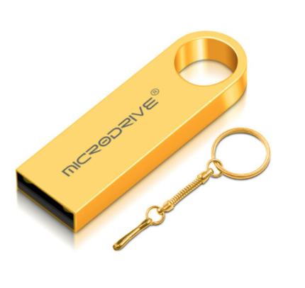 Usb Flash 2.0 MicroDrive 8Gb Big Metal Gold — KSKSHOP.RU