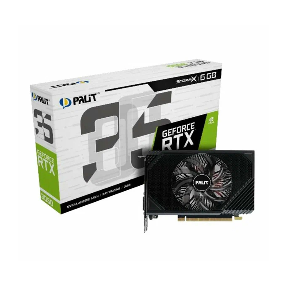 Видеокарта Palit GeForce RTX 3050 6GB StormX OC [NE63050S18JE-1070F] — KSKSHOP.RU