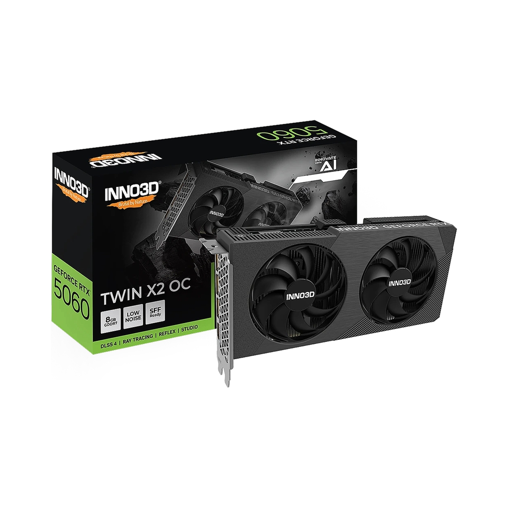 Видеокарта Inno3D GeForce RTX 5060 TWIN X2 [N50602-08D7-195071N] — KSKSHOP.RU