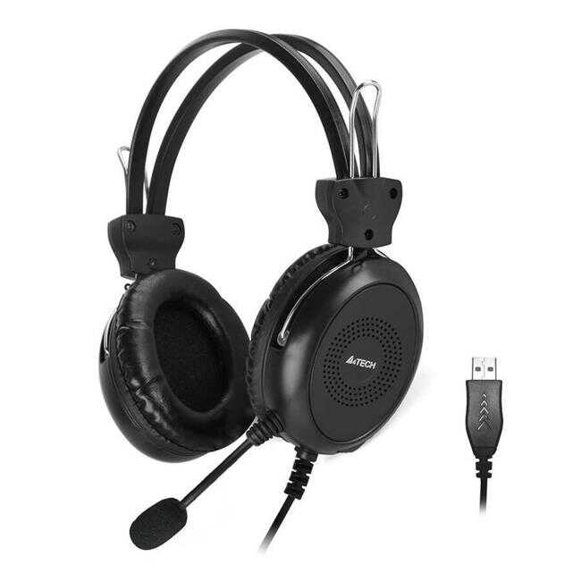 Наушники с микрофоном A4Tech HU-30 черный USB — KSKSHOP.RU