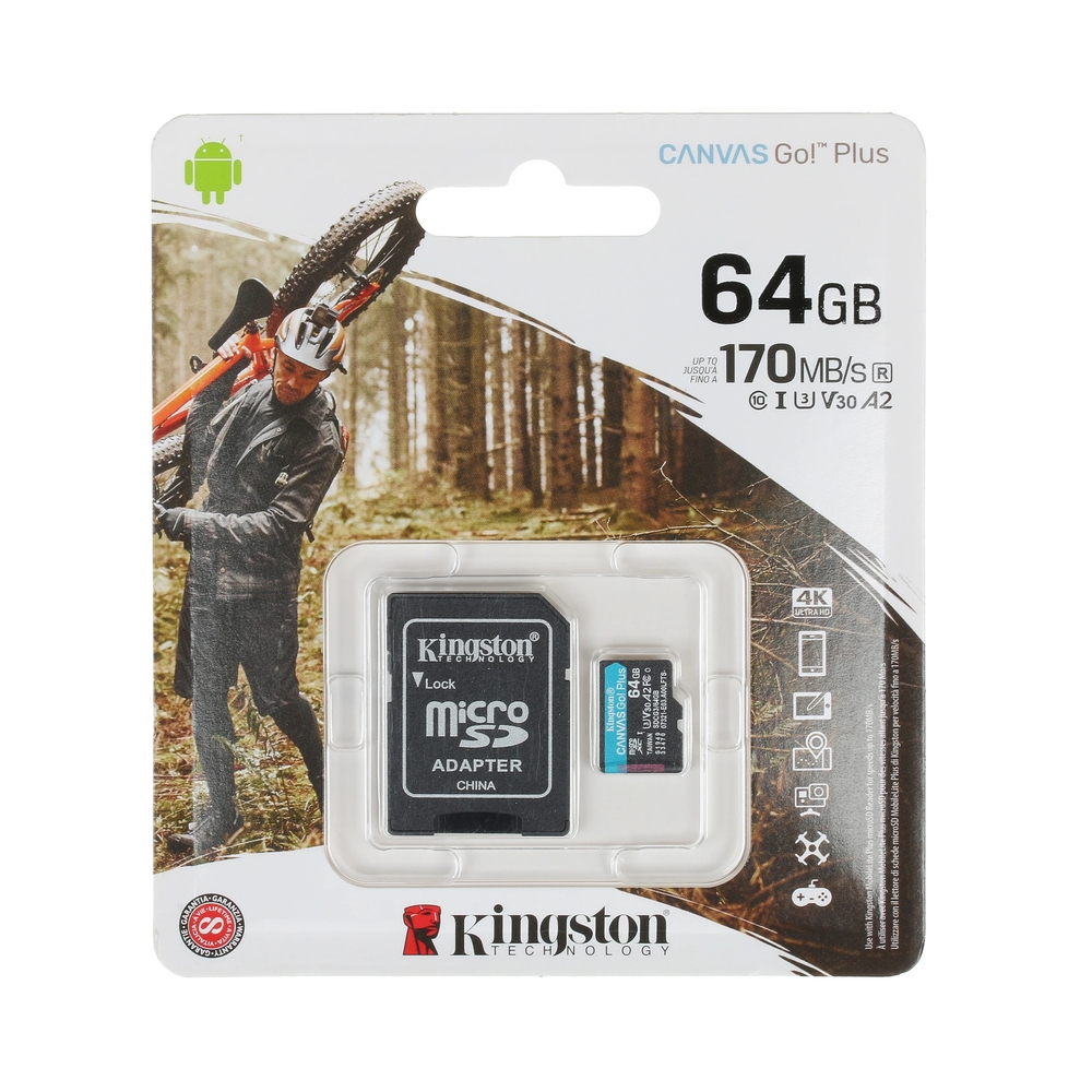 Карта памяти Kingston Canvas Go! Plus microSDXC [SDCG3/64GB] 64GB — KSKSHOP.RU