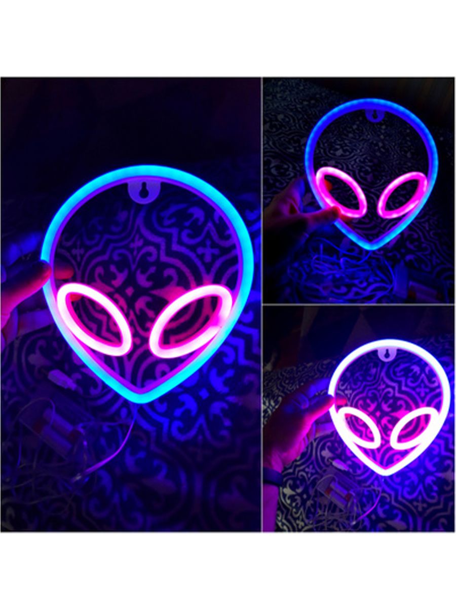 Неоновый ночник [Пришелец]: Сине-Розовый — KSKSHOP.RU