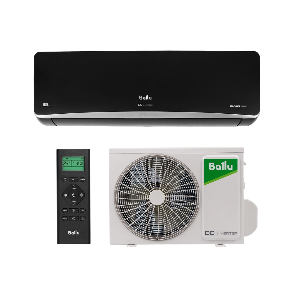 Cплит-система Ballu BSPI-13HN8/BL/EU инвертор, 12000 BTU, 35 м², 23 дБ, охлаждение, обогрев, осушение, черный — KSKSHOP.RU