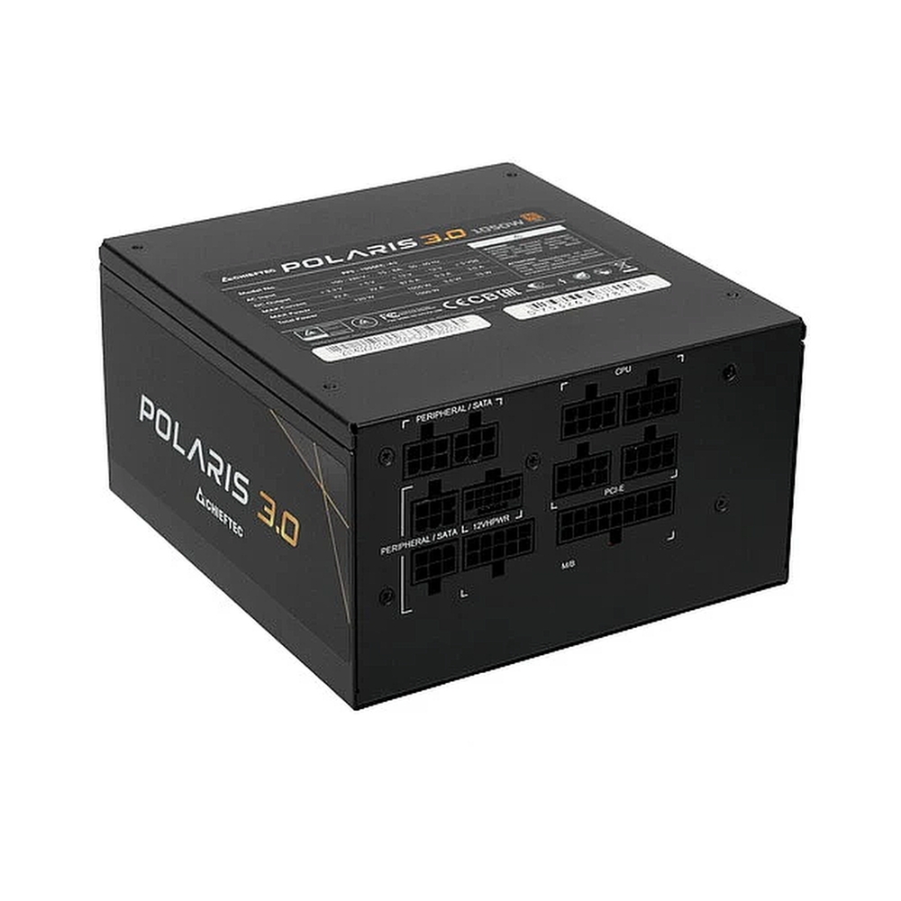 картинка Блок питания Chieftec Polaris 3.0 PPS-1050FC-A3 (ATX 3.0, 1050W, 80 PLUS GOLD, Active PFC, 140mm fan, Full Cable Management, Gen5 PCIe) Retail от магазина Одежда+