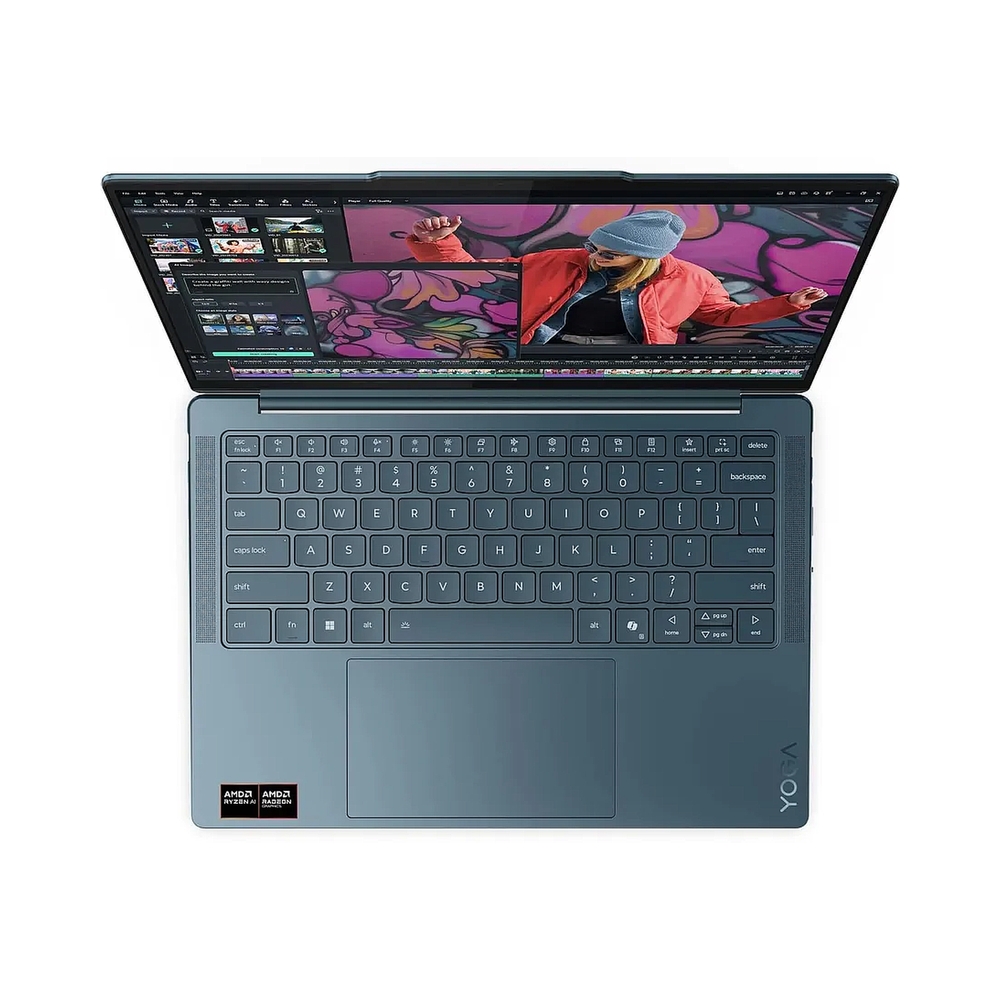 Ноутбук Lenovo Yoga Slim7 14AKP10 Ryzen AI 5 340 16Gb SSD1Tb AMD Radeon 840M 14" OLED 2.8K (2880x1800) Windows 11 Home turquoise WiFi BT Cam (83JY0009RK) — KSKSHOP.RU