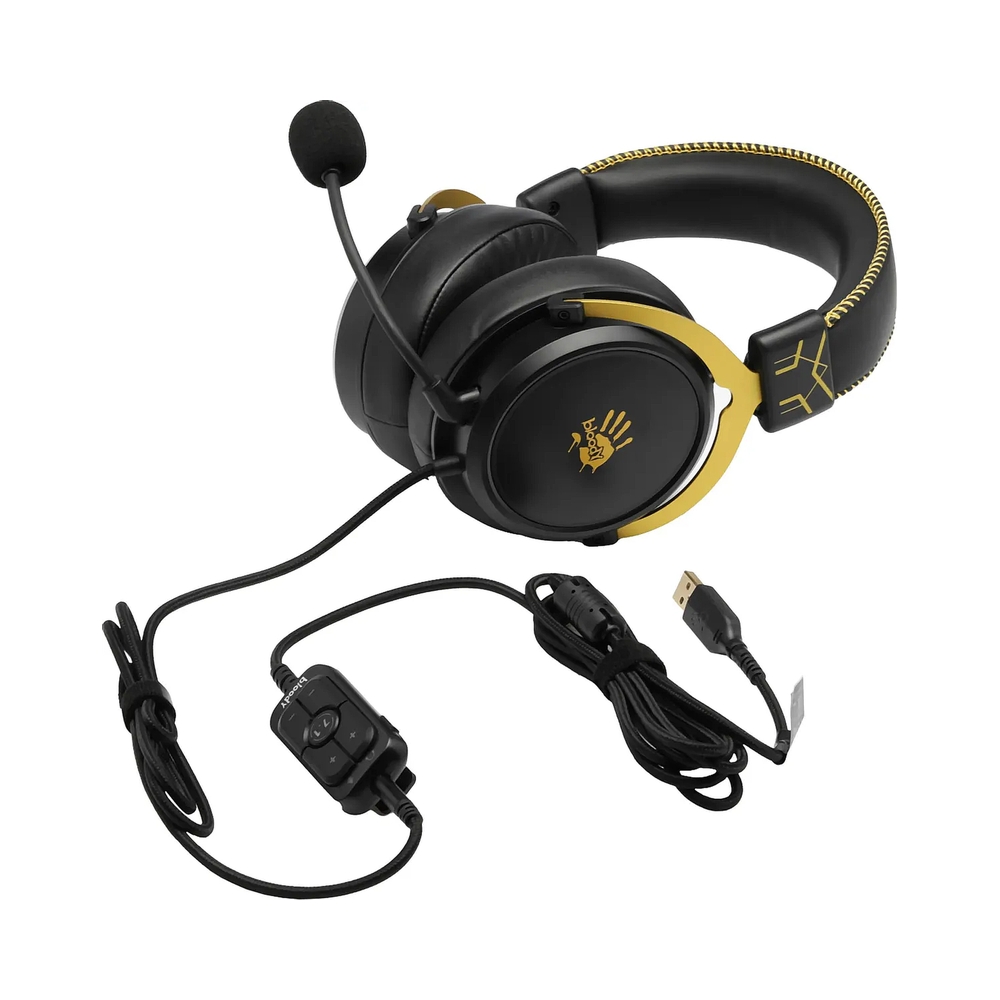 Наушники с микрофоном A4Tech Bloody M590i, желтый/серый — KSKSHOP.RU
