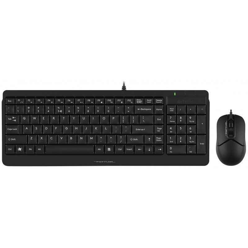Клавиатура + мышь A4Tech Fstyler F1512 клав:черный мышь:черный USB — KSKSHOP.RU