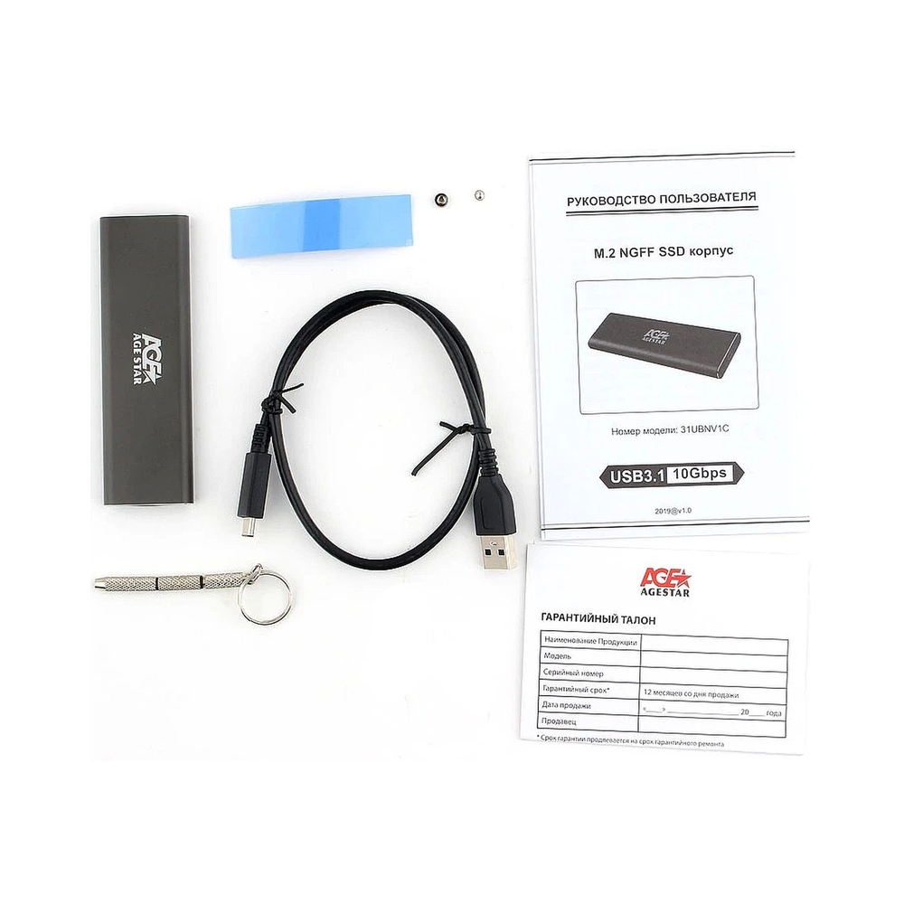 Внешний корпус AgeStar 31UBNV1C [M.2 NVME USB 3.1 Type-C] — KSKSHOP.RU