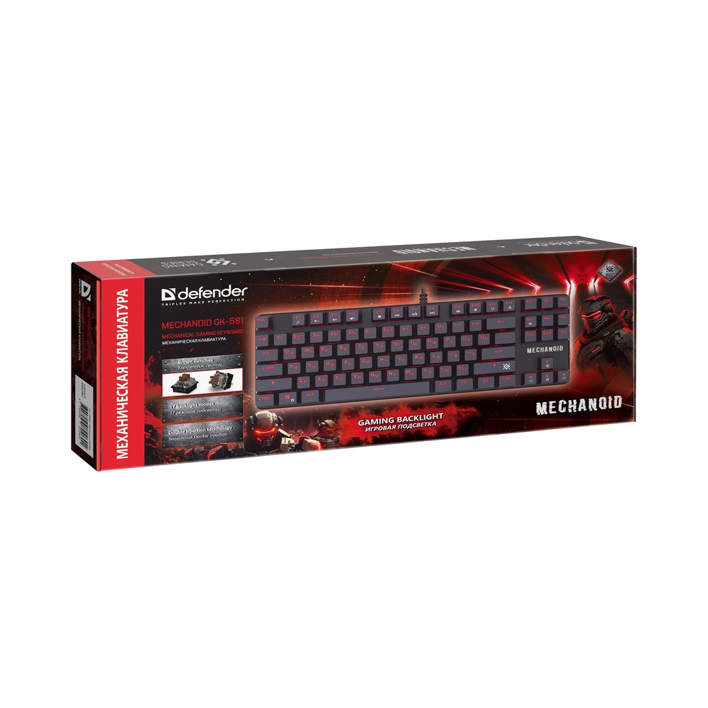 Клавиатура проводная Defender Mechanoid GK-581, черный — KSKSHOP.RU
