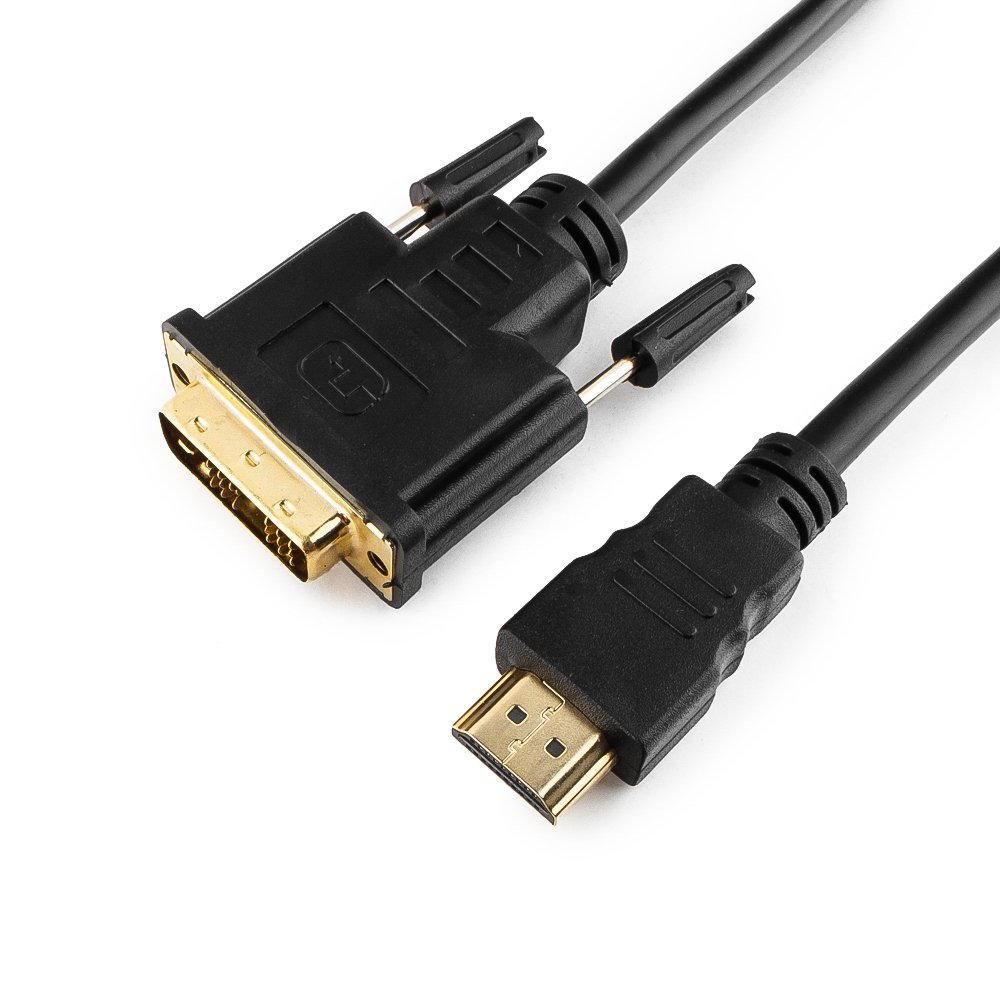 Кабель HDMI-DVI Gembird, 1.8м, 19M/19M, single link, черный, позол.разъемы, экран CC-HDMI-DVI-6 — KSKSHOP.RU