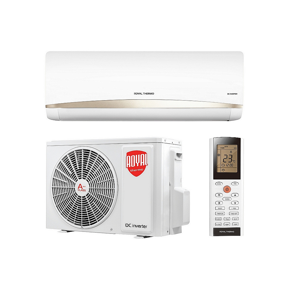 Кондиционер сплит-система Royal Thermo Fenix DC RTFI-12HN8/silver инвертор, 12000 BTU, 35 м², 22 дБ, охлаждение, обогрев, осушение, серебристый — KSKSHOP.RU