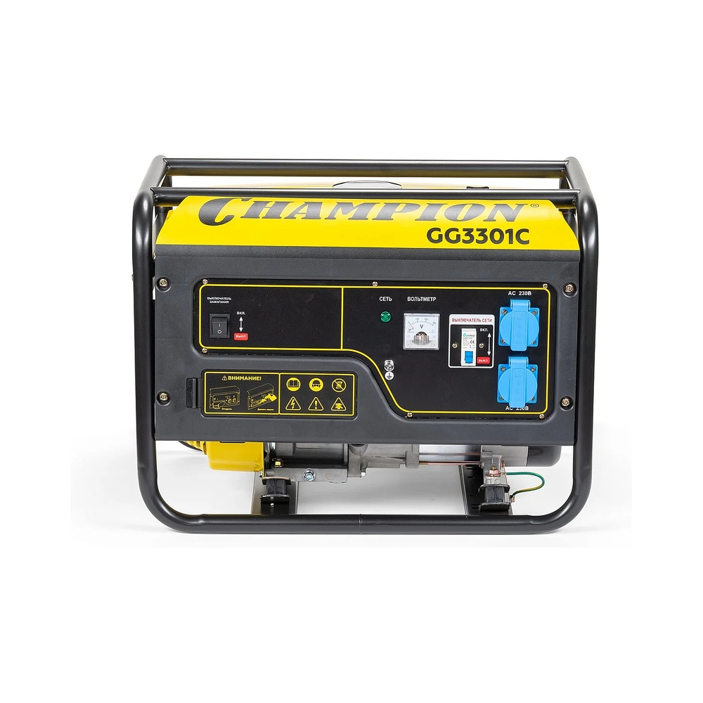 ГенераторCHAMPION GG3301C (2,8/3,1кВт 6лс 15л46кг высокий пусковой ток, 7кВт), шт — KSKSHOP.RU