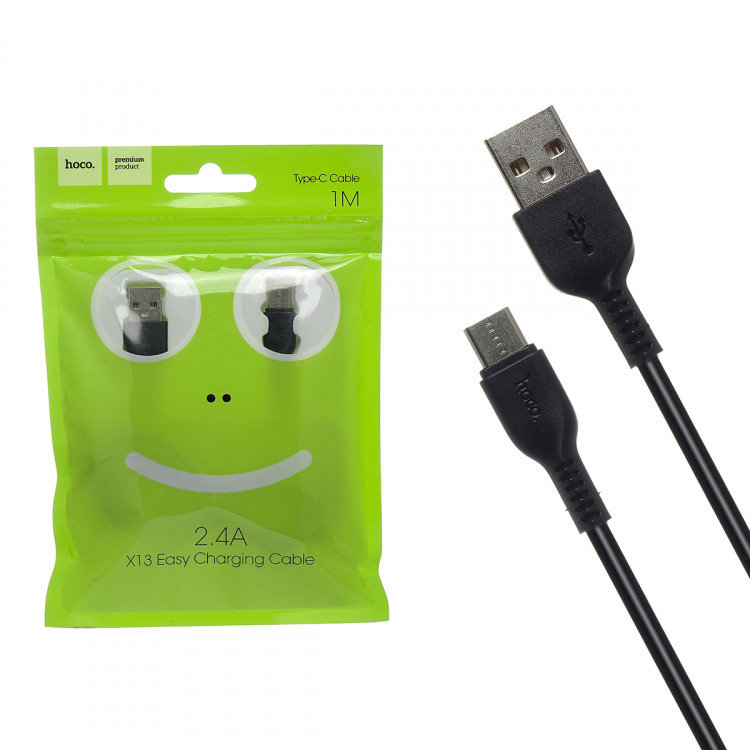 картинка Кабель USB 2.0 hoco X13, AM/Type-C M, черный, 1м от магазина Одежда+