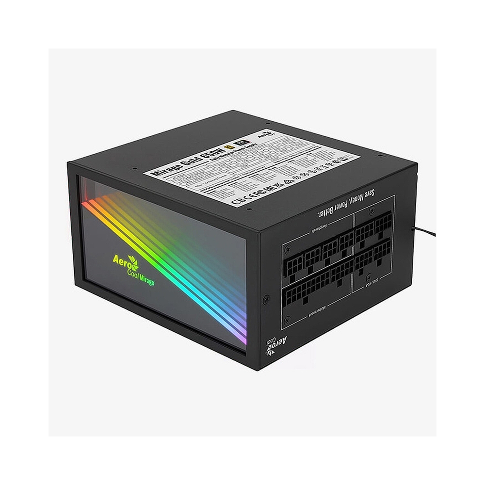 Блок питания Aerocool MIRAGE GOLD 650W, 650Вт, 80 PLUS Gold, 120мм, модульный, черный — KSKSHOP.RU