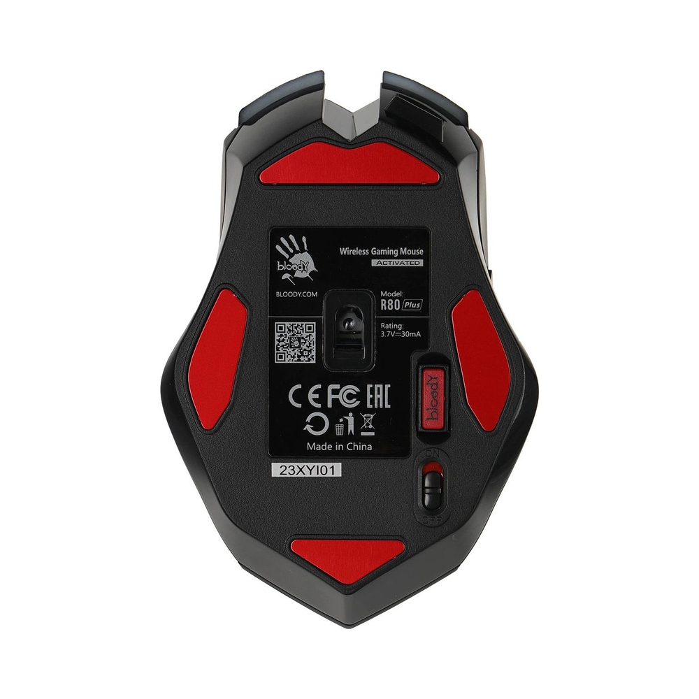Мышь беспроводная A4Tech Bloody R80 Plus Skull, чёрный/рисунок — KSKSHOP.RU