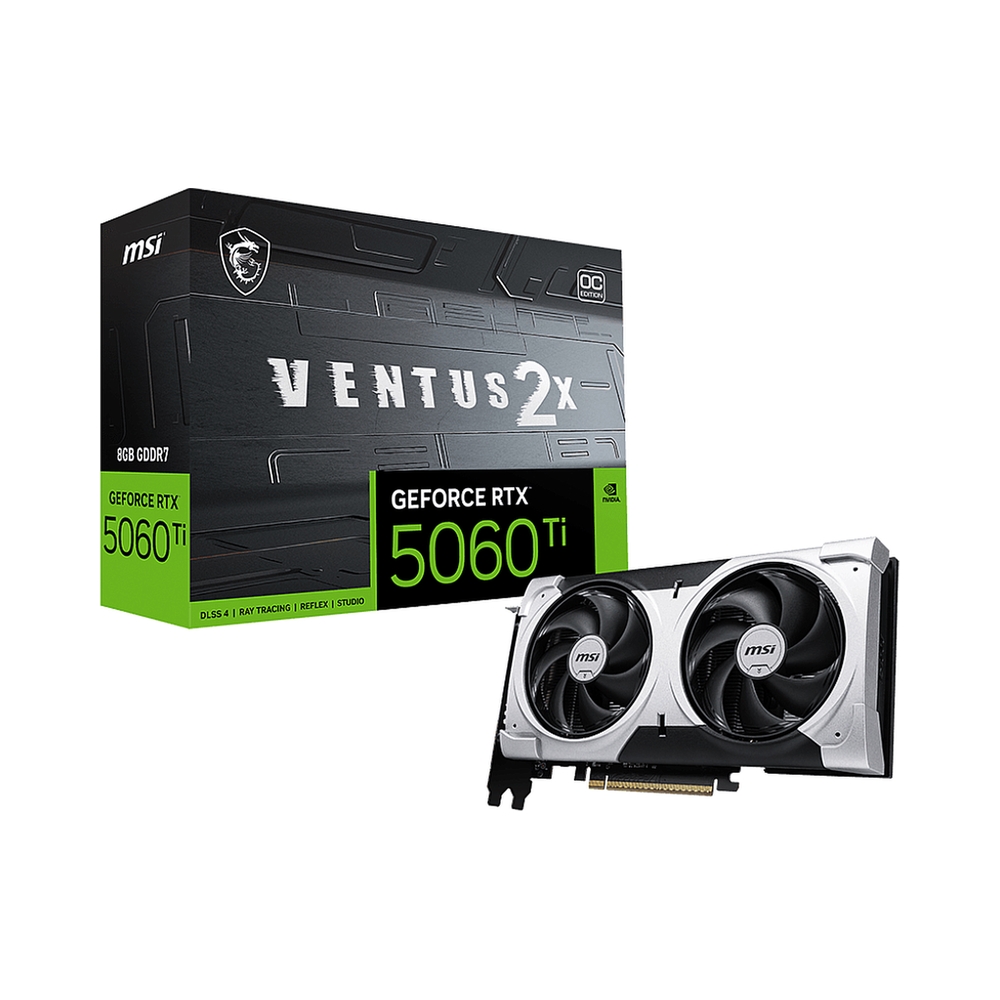 Видеокарта MSI GeForce RTX 5060 Ti VENTUS 2X PLUS OC [RTX 5060 Ti 8G VENTUS 2X OC PLUS] — KSKSHOP.RU