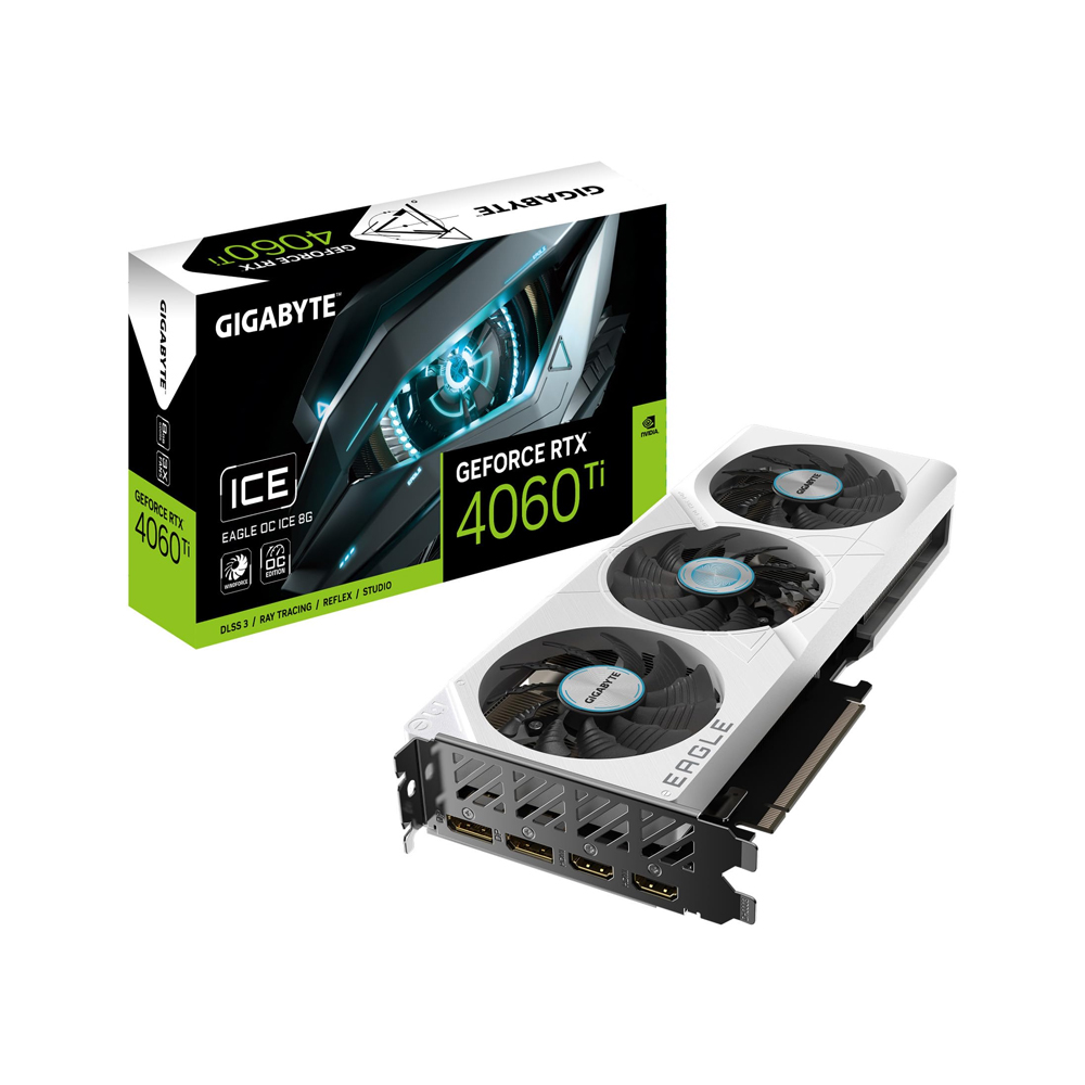 Видеокарта GIGABYTE GeForce RTX 4060 Ti EAGLE OC ICE [GV-N406TEAGLEOC ICE-8GD] — KSKSHOP.RU