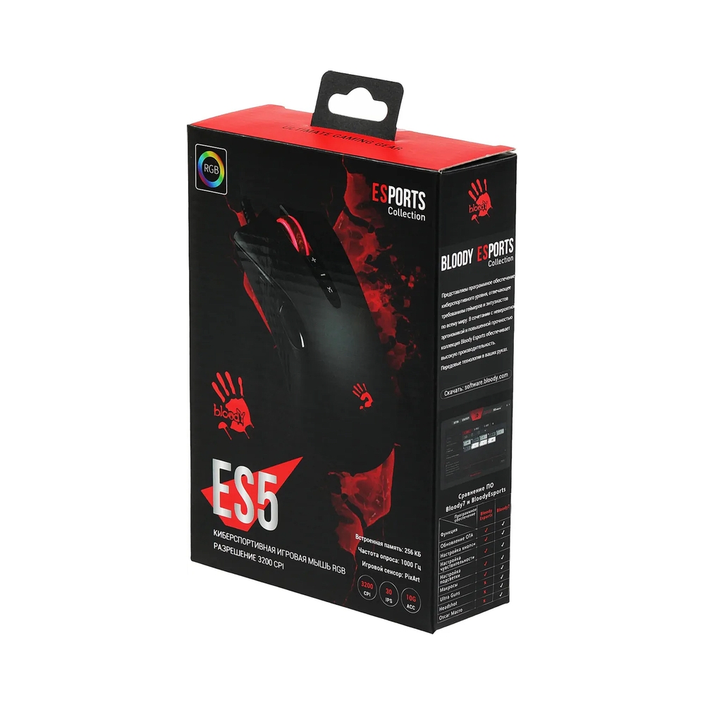 Мышь проводная A4Tech Bloody ES5, черный — KSKSHOP.RU