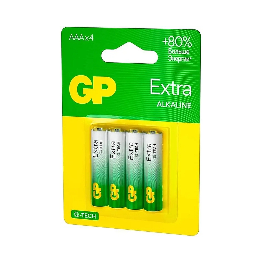 Батарея GP Extra Alkaline 24AXA21-2CRSBC4 AAA (4шт) блистер — KSKSHOP.RU